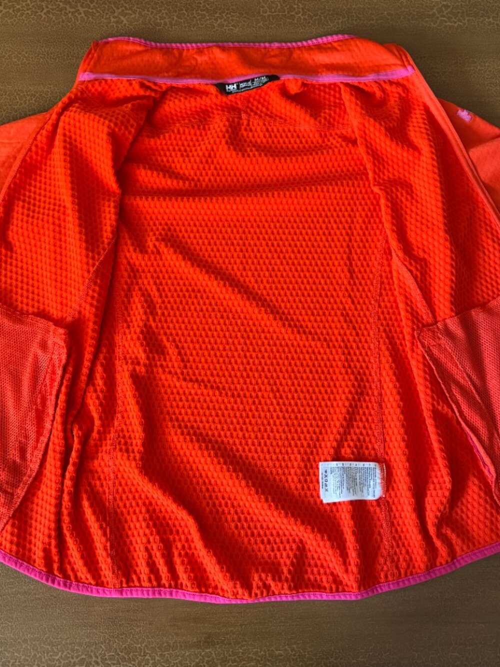 Helly Hansen Full Zip Bright Orange with Pink Trim Jacket - Size Medium - Picture 3 of 6